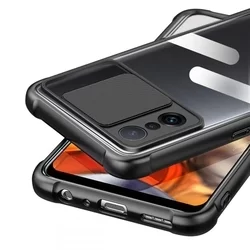 Telefontok Xiaomi 11T 5G / 11T Pro - TECH-PROTECT csúsztatható kameravédős átlátszó fekete keretes hátlap tok-2