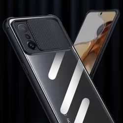 Telefontok Xiaomi 11T 5G / 11T Pro - TECH-PROTECT csúsztatható kameravédős átlátszó fekete keretes hátlap tok-7