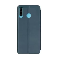Telefontok Huawei P30 Lite - Eco View bőrhatású kék mágneses könyvtok-1