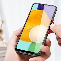 Samsung Galaxy A03s Telefontok - Dux Ducis Fino olajzöld műanyag tok, szilikon kerettel-1