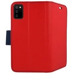 Telefontok Samsung Galaxy A03S - FANCY piros / kék szilikon keretes könyvtok-1