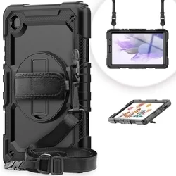 Tablettok Samsung Galaxy Tab A7 Lite (SM-T220, SM-T225) 8,7 - SOLID360 ütésálló, kitámasztható, fekete tablet tok-1