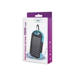 Powerbank: Setty - 2 USB napelemes kék/fekete power bank 5000mAh-1