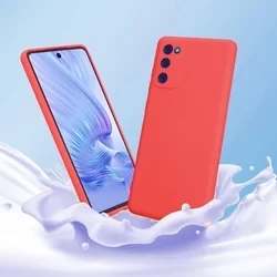 Telefontok Samsung Galaxy S20 FE - piros szilikon tok (csillámos)-1