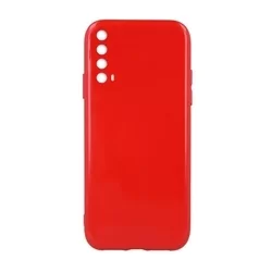Telefontok Huawei P Smart 2021 - piros szilikon hátlap tok (csillámos)-1