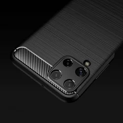 Samsung Galaxy M22 Telefontok - Carbon Fiber fekete szilikon tok-4