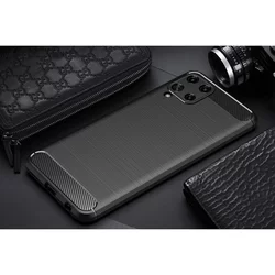 Samsung Galaxy M22 Telefontok - Carbon Fiber fekete szilikon tok-6