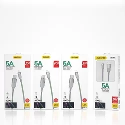 Adatkábel: DUDAO L9X - USB / MicroUSB világító LED adatkábel, (5A) 1m-3