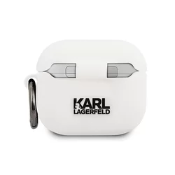 Airpods 3 tartó: Karl Lagerfeld Karl Head - fehér szilikon tok-1