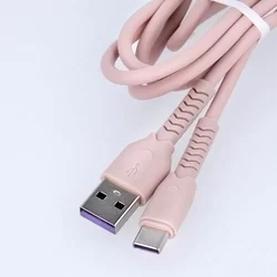 Kábel: Maxlife MXUC-04 - USB / Type-C (USB-C) pink adatkábel 1m, 3A-2