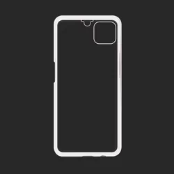 Telefontok Samsung Galaxy A22 5G - Magneto fekete, mágneses fém keretes tok, átlátszó üveg elő + hátlappal-1