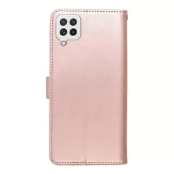 Telefontok Samsung Galaxy M22 - MEZZO fa mintás rose gold mágneses szilikon keretes könyvtok-2
