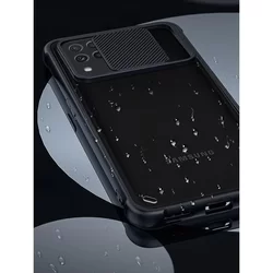 Telefontok Samsung Galaxy M22 - TECH-PROTECT csúsztatható kameravédős átlátszó fekete keretes hátlap tok-7