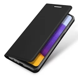 Telefontok Samsung Galaxy M22 - Dux Ducis fekete flipcover tok-1