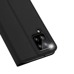 Telefontok Samsung Galaxy M22 - Dux Ducis fekete flipcover tok-3