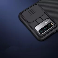 Telefontok Xiaomi Redmi 9T - Nillkin csúsztatható kameravédős fekete hátlap tok-6