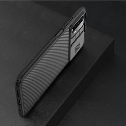 Telefontok Xiaomi Redmi 9T - Nillkin csúsztatható kameravédős fekete hátlap tok-10