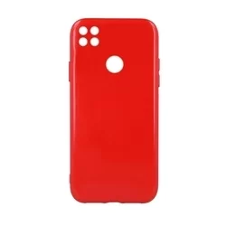 Telefontok Xiaomi Redmi 9C - piros szilikon hátlap tok (csillámos)-1