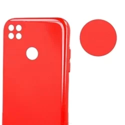 Telefontok Xiaomi Redmi 9C - piros szilikon hátlap tok (csillámos)-3