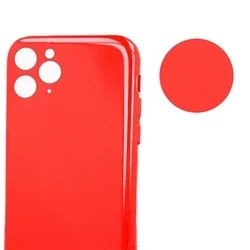 Telefontok iPhone 11 Pro - piros szilikon hátlap tok (csillámos)-3