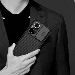 Telefontok Huawei nova 9 - Nillkin csúsztatható kameravédős fekete hátlap tok-2