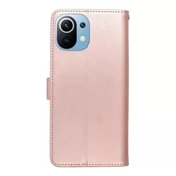 Telefontok Xiaomi 11 Lite 5G NE / Mi 11 Lite - MEZZO mandala mintás rose gold mágneses szilikon keretes könyvtok-2