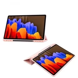 Tablettok Samsung Galaxy Tab S7 FE (SM-T730, SM-T733, SM-T736B) - pink smart case tablet tok ceruza tartóval-3
