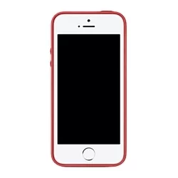 Telefontok iPhone 5/5S/SE - piros Pastel szilikon tok (Apple logónál kivágással)-1