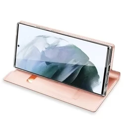 Telefontok Samsung Galaxy S22 Ultra - Dux Ducis rose gold flipcover tok-1