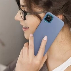 Telefontok Samsung Galaxy A12 Nacho - sötétkék szilikon tok-3
