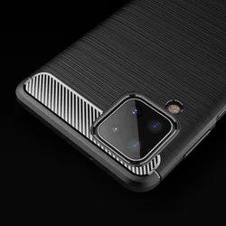 Telefontok Samsung Galaxy A12 Nacho - Carbon Fiber fekete szilikon tok-2