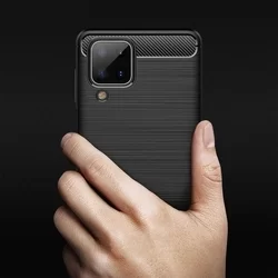 Telefontok Samsung Galaxy A12 Nacho - Carbon Fiber fekete szilikon tok-6
