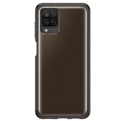 Telefontok Samsung Galaxy A12 Nacho - Eredeti SAMSUNG áttetsző fekete szilikon tok-1