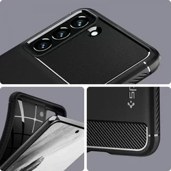Telefontok Samsung Galaxy S21 FE - SPIGEN RUGGED ARMOR matt fekete tok-8