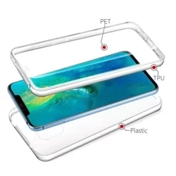 Telefontok Huawei Mate 20 Pro - átlátszó szilikon előlap + plexi hátlapi tok 360°-1