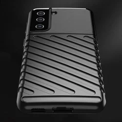 Telefontok Samsung Galaxy S21 FE - Thunder fekete ütésálló szilikon hátlap tok-3