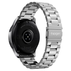 Samsung Galaxy Watch 3 (45 mm) okosóra fémszíj - Spigen Modern Fit ezüst fémszíj (22 mm szíj szélesség)-2