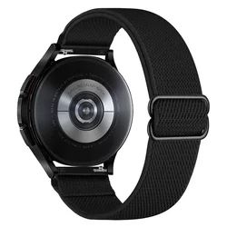 Samsung Galaxy Watch 4 (40 / 42 / 44 / 46 mm) okosóra szíj - Mellow fekete szövet (stretch) szíj (20 mm szíj szélesség)-1