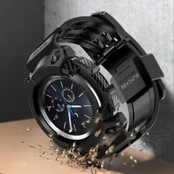 Samsung Galaxy Watch 4 (46 mm) okosóra szíj+tok - SUPCASE Unicorn Beetle Pro fekete szilikon szíj+tok-4