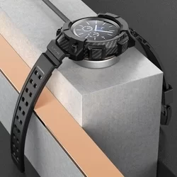 Samsung Galaxy Watch 4 (46 mm) okosóra szíj+tok - SUPCASE Unicorn Beetle Pro fekete szilikon szíj+tok-2