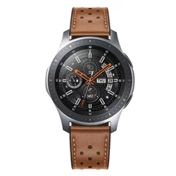Huawei Watch GT / GT2 / GT2 Pro (46 mm) okosóra szíj - TECH-PROTECT Leather barna bőr szíj (22 mm szíj szélesség)-1
