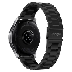 Huawei Watch GT / GT2 / GT2 Pro (46 mm) okosóra fémszíj - Spigen Modern Fit fekete fémszíj (22 mm szíj szélesség)-1