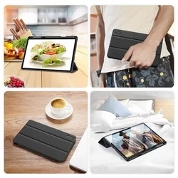 Tablettok Samsung Galaxy Tab S7 FE (SM-T730, SM-T733, SM-T736B) - DUX DUCIS DOMO fekete smart case, ceruza tartóval-6