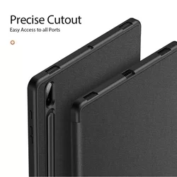 Tablettok Samsung Galaxy Tab S7 FE (SM-T730, SM-T733, SM-T736B) - DUX DUCIS DOMO fekete smart case, ceruza tartóval-4