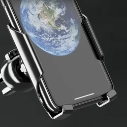 Telefontartó: YC05 - Univerzális gravitációs, szellőzőrácsra rögzíthető, 360°-ban forgatható autós telefontartó, fekete/ezüst-2