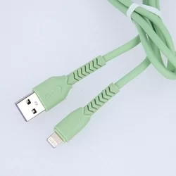 Kábel: Maxlife MXUC-04 - USB / Lightning zöld kábel, 3,0A, 1m-1
