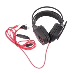 Headset: Maxlife MXGH-200 - fekete/piros fejhallgató mikrofonnal (vezetékes:Jack)-2