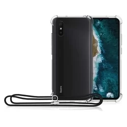 Telefontok Xiaomi Redmi 9A / 9AT - Nyakba akasztós átlátszó, műanyag ütésálló tok-2