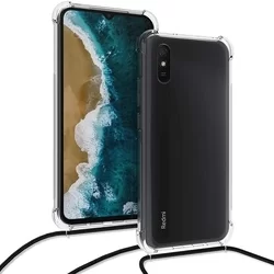 Telefontok Xiaomi Redmi 9A / 9AT - Nyakba akasztós átlátszó, műanyag ütésálló tok-3