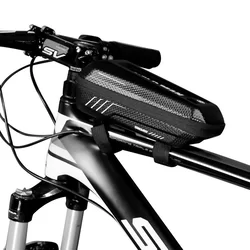 Biciklis tartó: WildMan E5S - Univerzális, vízálló bicikli kormányra szerelhető, fekete telefon tartó táska tároló rekesszel-4